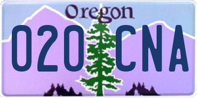 OR license plate 020CNA
