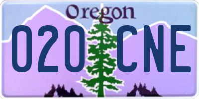 OR license plate 020CNE