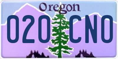 OR license plate 020CNO