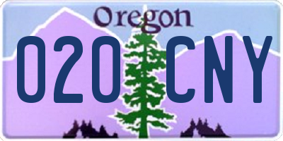 OR license plate 020CNY