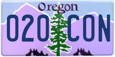 OR license plate 020CON
