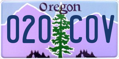 OR license plate 020COV