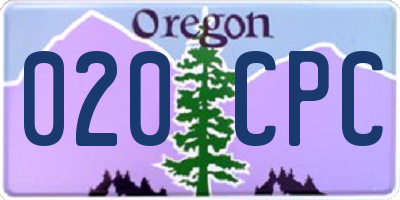 OR license plate 020CPC