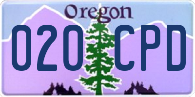 OR license plate 020CPD
