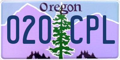 OR license plate 020CPL