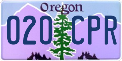 OR license plate 020CPR