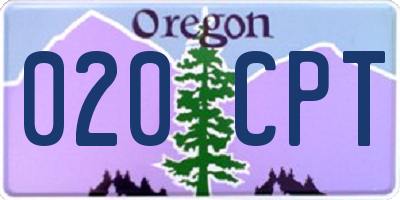 OR license plate 020CPT