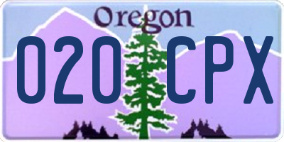 OR license plate 020CPX