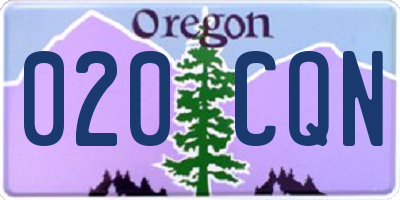 OR license plate 020CQN