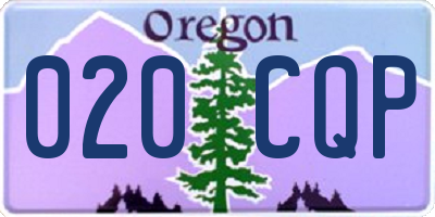 OR license plate 020CQP