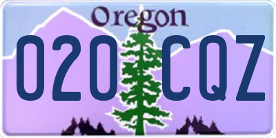 OR license plate 020CQZ