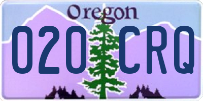 OR license plate 020CRQ