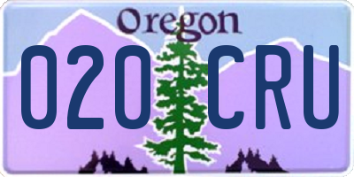 OR license plate 020CRU