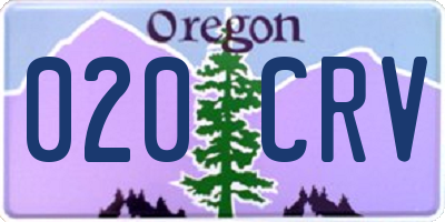 OR license plate 020CRV