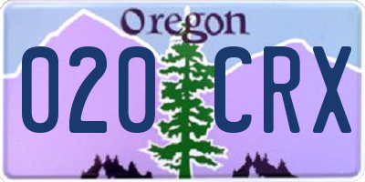 OR license plate 020CRX