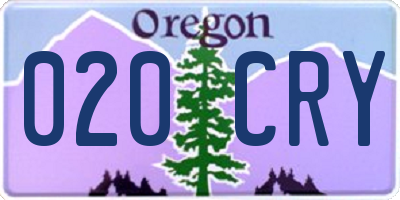 OR license plate 020CRY