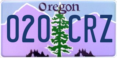 OR license plate 020CRZ