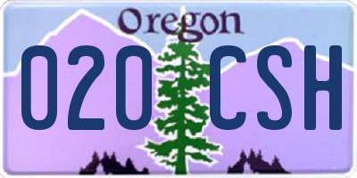 OR license plate 020CSH