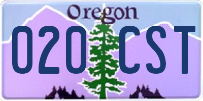 OR license plate 020CST