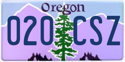 OR license plate 020CSZ