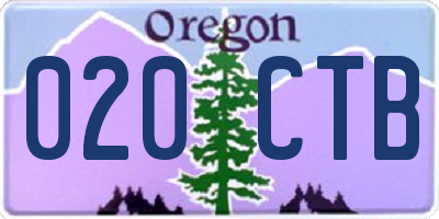 OR license plate 020CTB