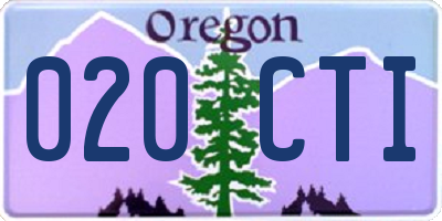 OR license plate 020CTI