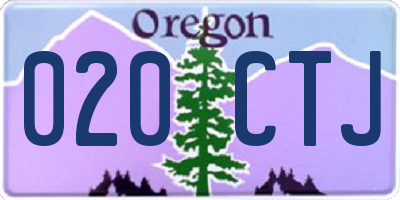 OR license plate 020CTJ