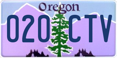 OR license plate 020CTV