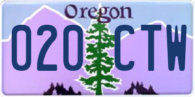OR license plate 020CTW