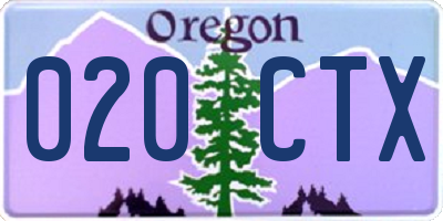 OR license plate 020CTX