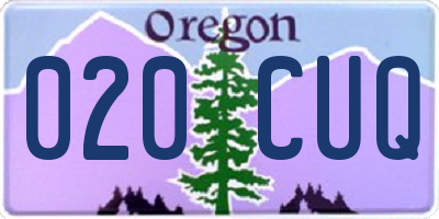OR license plate 020CUQ