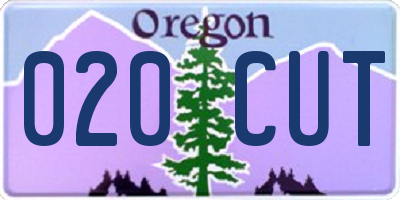 OR license plate 020CUT