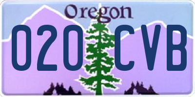 OR license plate 020CVB