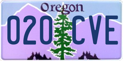 OR license plate 020CVE