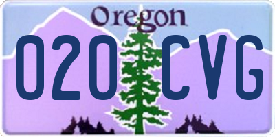 OR license plate 020CVG