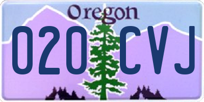 OR license plate 020CVJ
