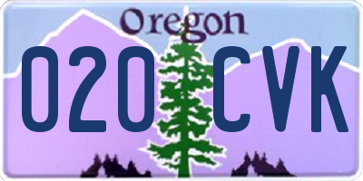 OR license plate 020CVK