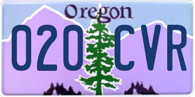 OR license plate 020CVR
