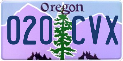 OR license plate 020CVX