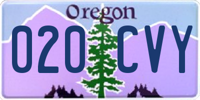 OR license plate 020CVY