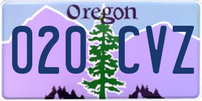 OR license plate 020CVZ