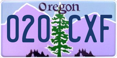 OR license plate 020CXF