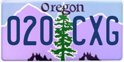 OR license plate 020CXG