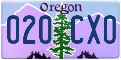 OR license plate 020CXO