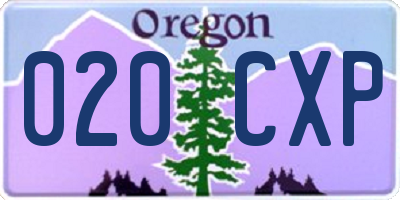 OR license plate 020CXP
