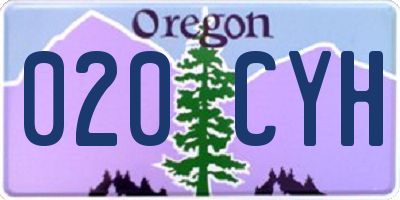 OR license plate 020CYH