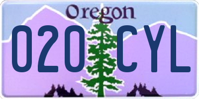 OR license plate 020CYL