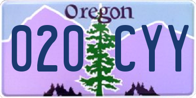 OR license plate 020CYY