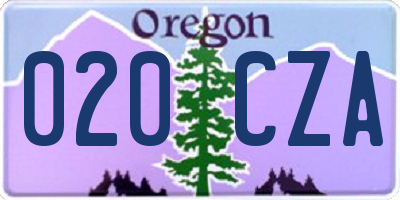 OR license plate 020CZA