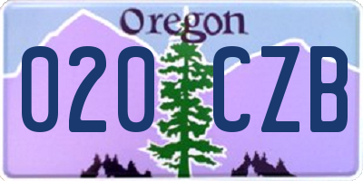 OR license plate 020CZB